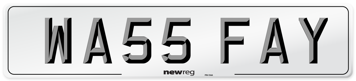 WA55 FAY Number Plate from New Reg